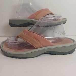 LL Bean Tan Suede Thong Sandals Flats Womens‎ Size 8.5 Summer Beach Comfort